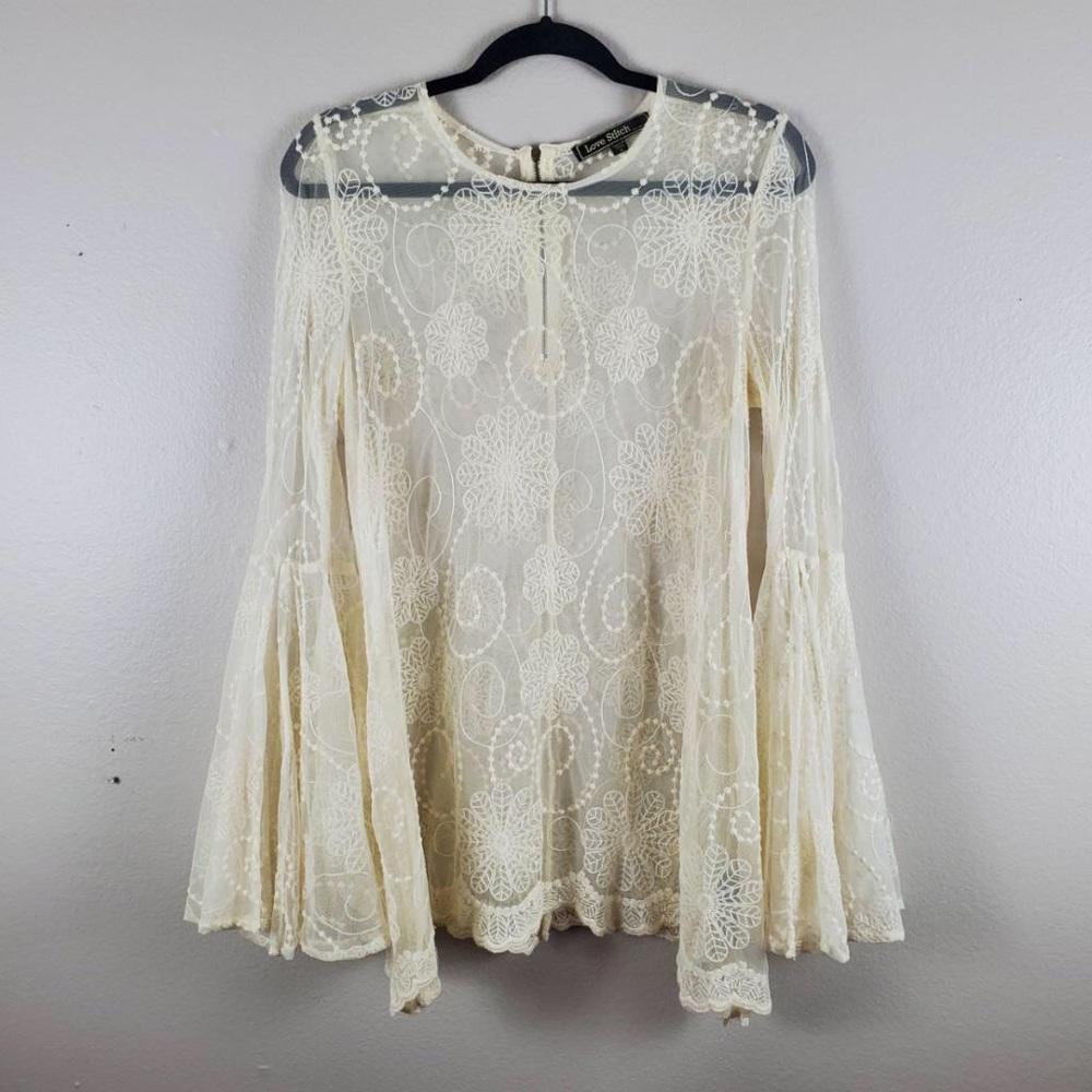 LoveStitch Embroidered Long Sleeve Zip Up Top
